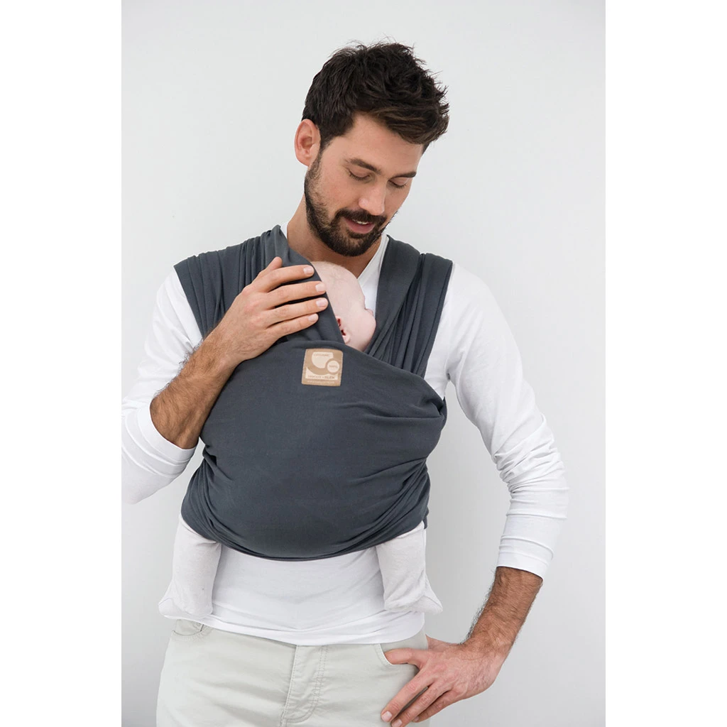 Écharpe De Portage Tricot-Slen Organic Extensible Bio Anthracite 540 Cm De Babylonia – Image 2