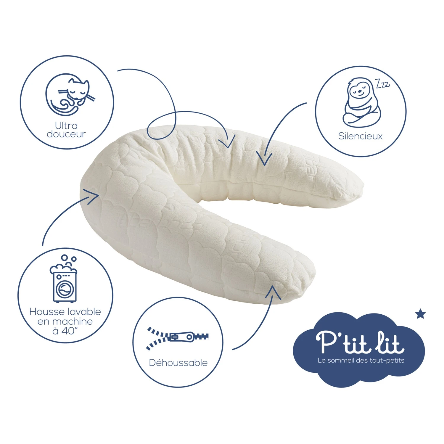 Coussin D'allaitement Bambou Ecru De P'tit Lit – Image 2