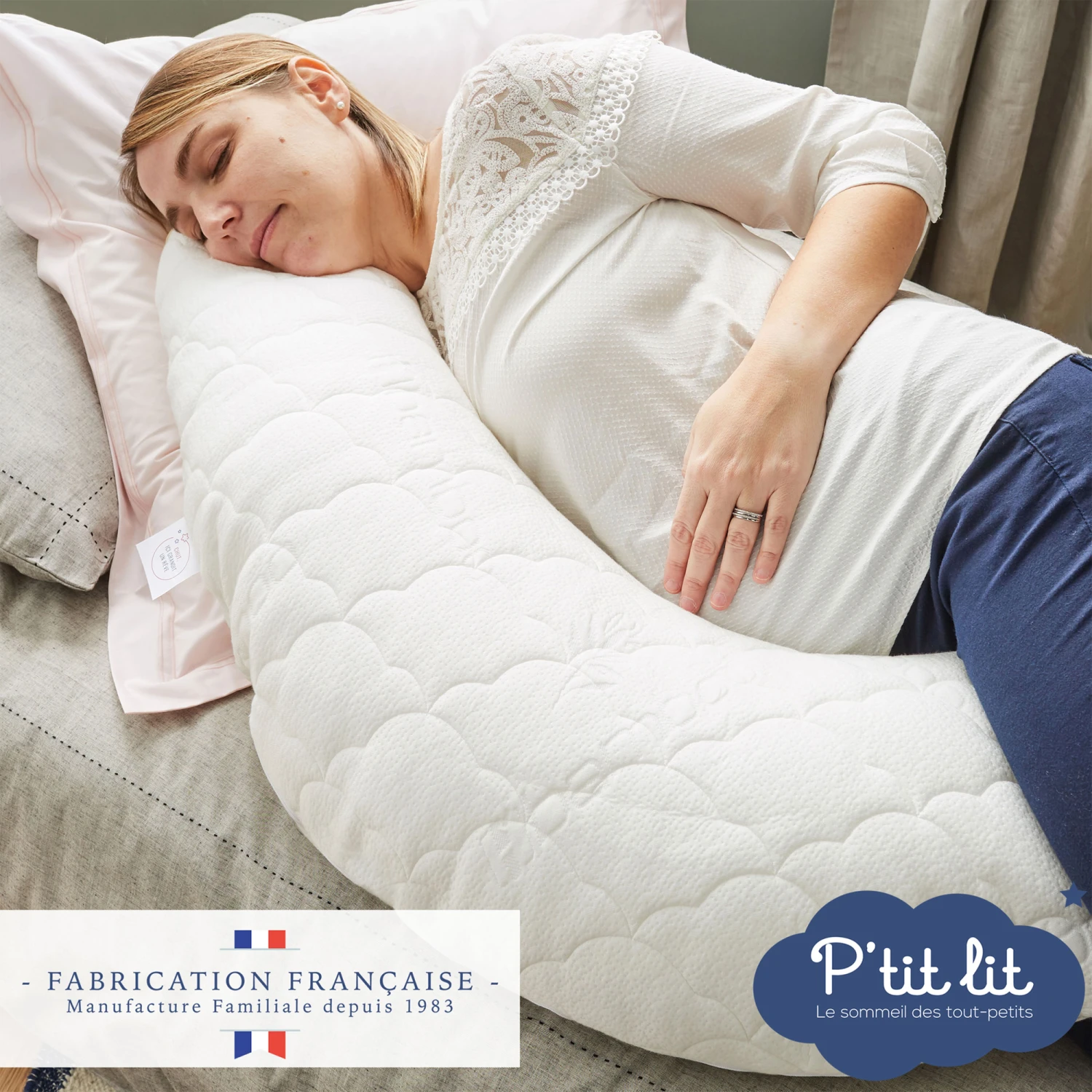 Coussin D'allaitement Bambou Ecru De P'tit Lit – Image 5