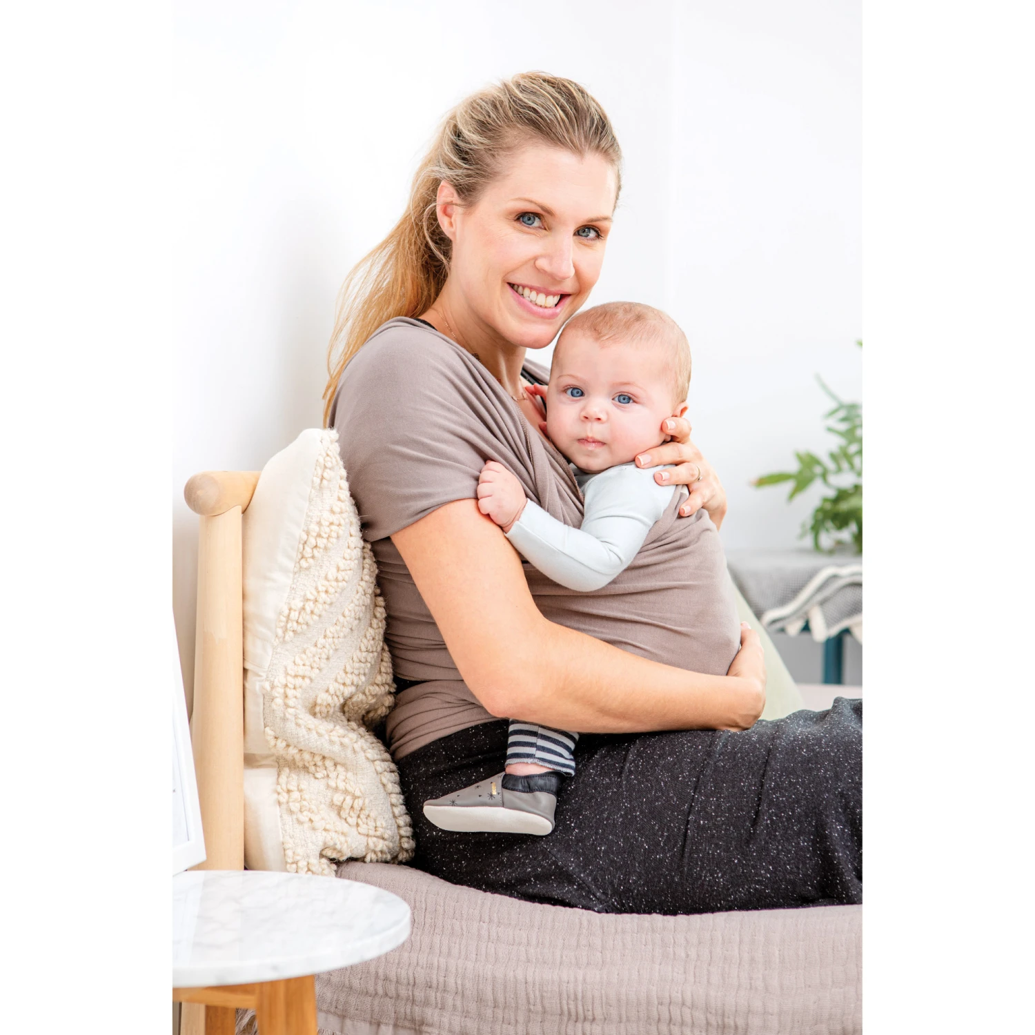 Écharpe De Portage Tricot-Slen Organic Extensible Bio Taupe 540 Cm De Babylonia – Image 2