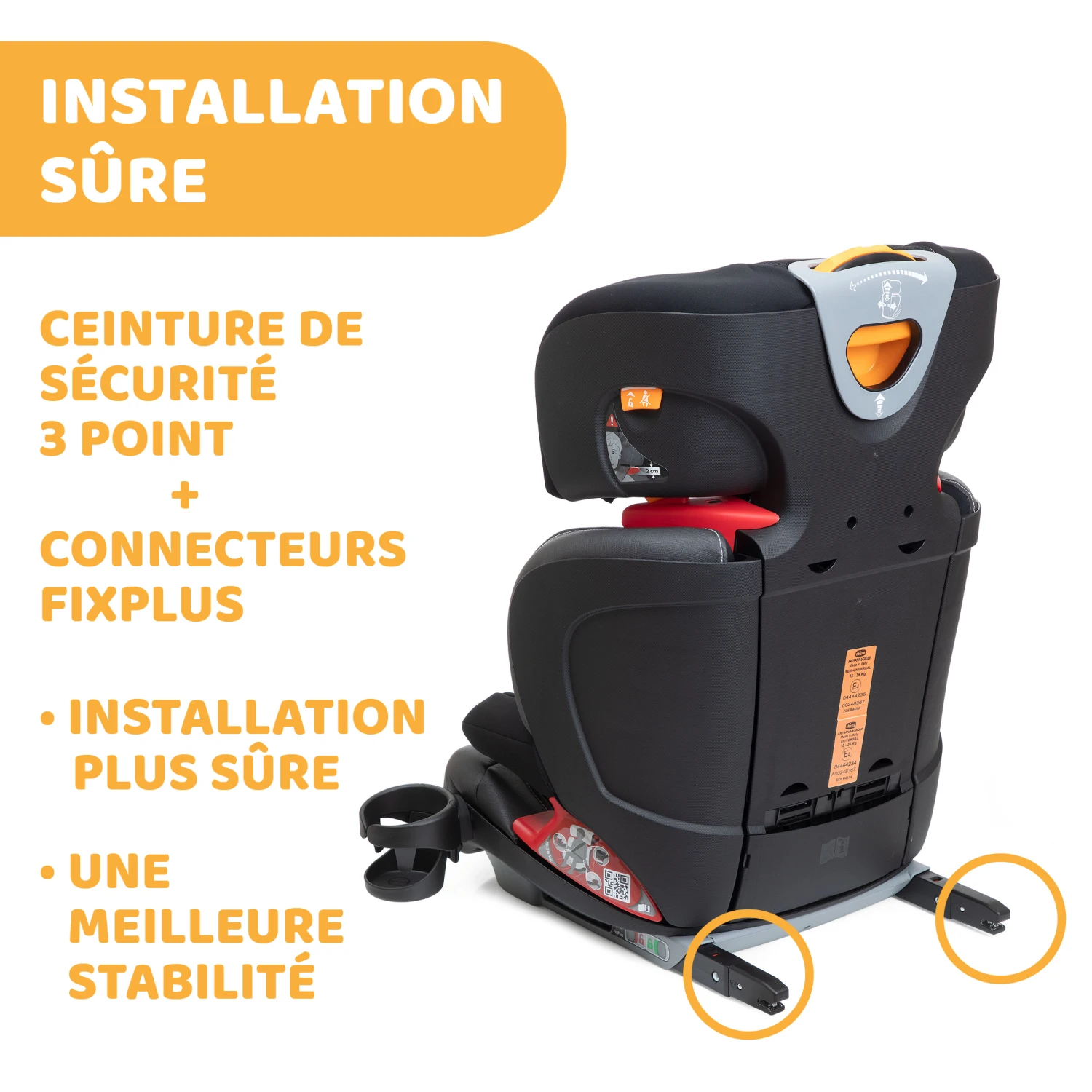 Siège Auto Oasys Evo 2-3 Fix Plus Jet Black De Chicco – Image 4