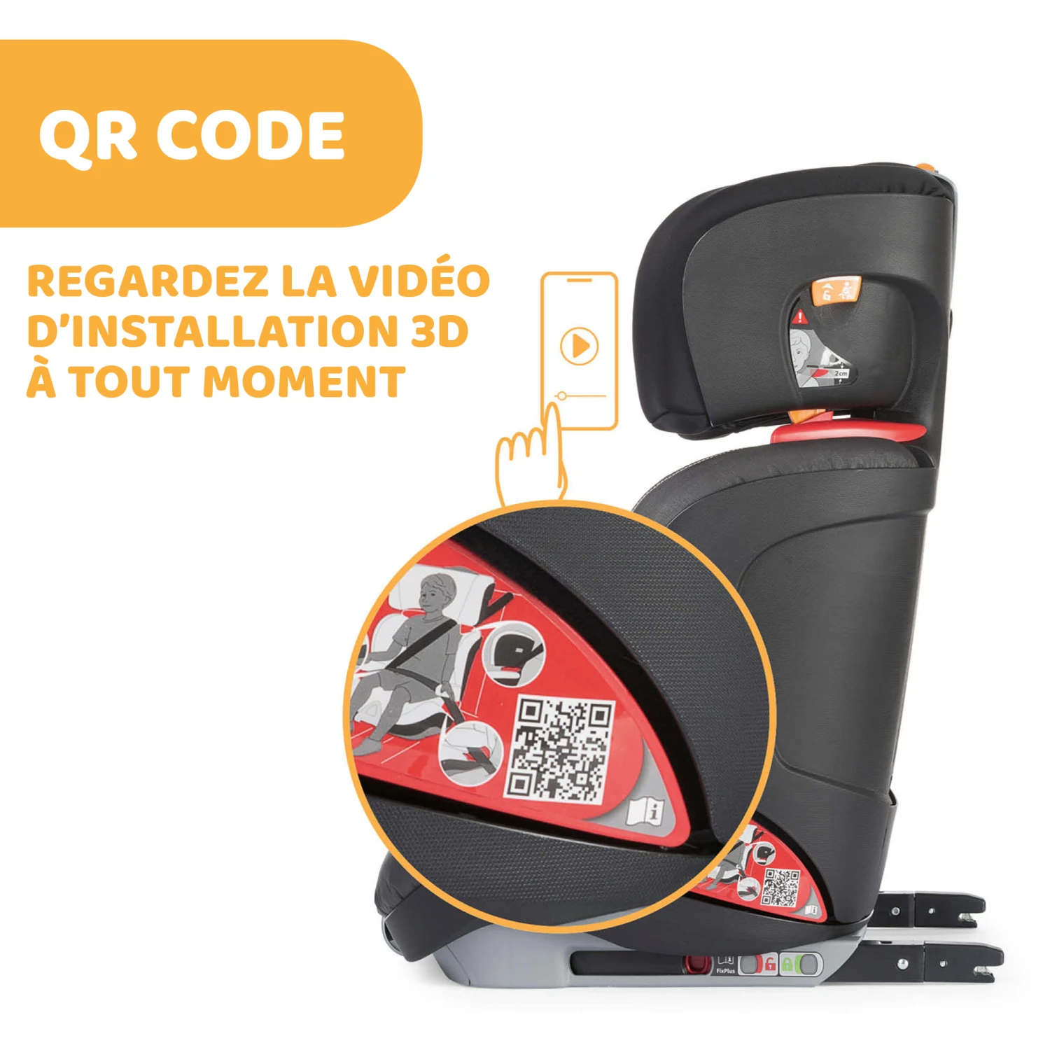Siège Auto Oasys Evo 2-3 Fix Plus Jet Black De Chicco – Image 8