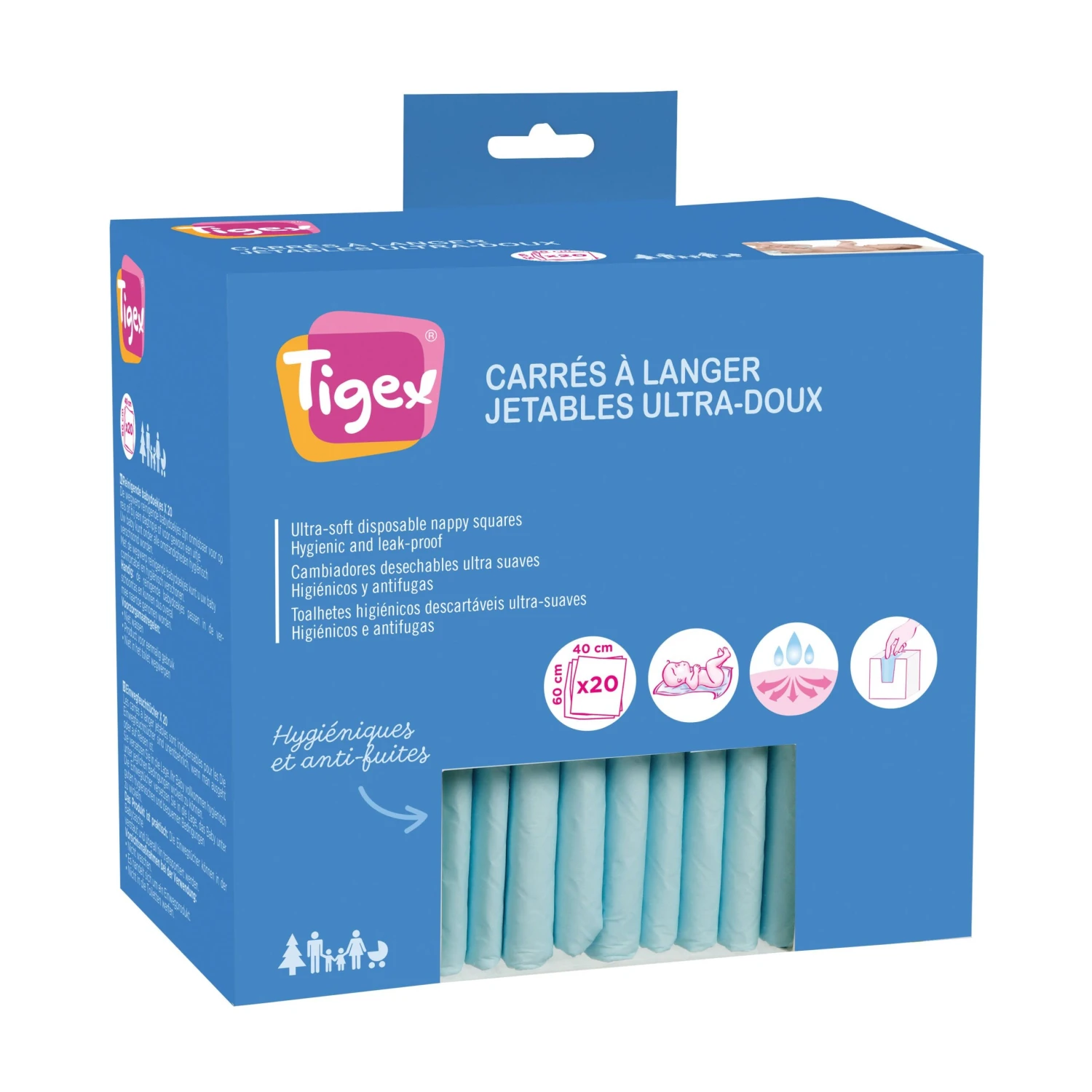 Matelas à Langer Jetables X20 Pièces Blanc De Tigex – Image 2