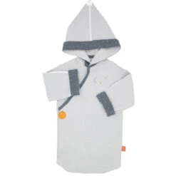 Kimono Nid D'abeille Gris Clair 12 Mois + De L'Oiseau Bateau