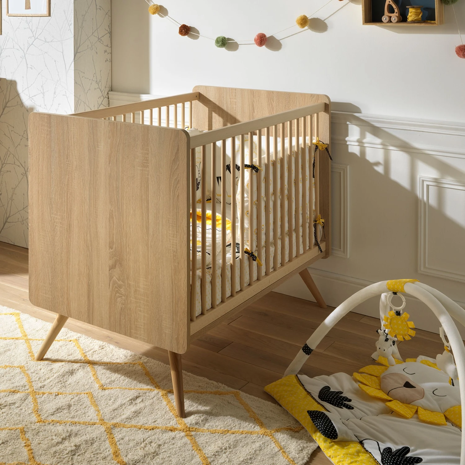 Sixties Lit Bébé 60x120 Bois De Sauthon Baby's Sweet Home – Image 2