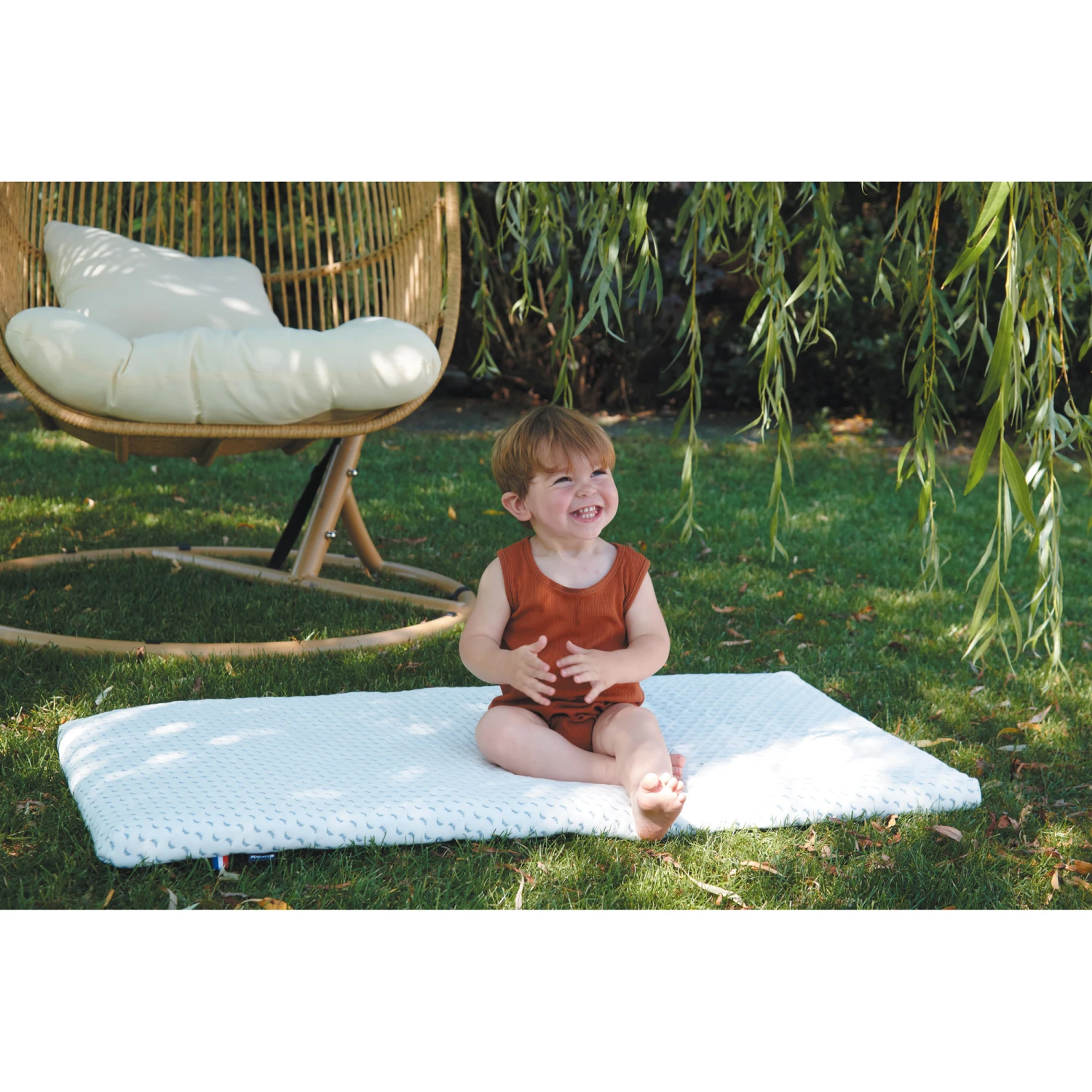 Matelas Bébé De Voyage Ocean Friendly Blanc/Bleu 60 X 120 Cm De Candide – Image 9