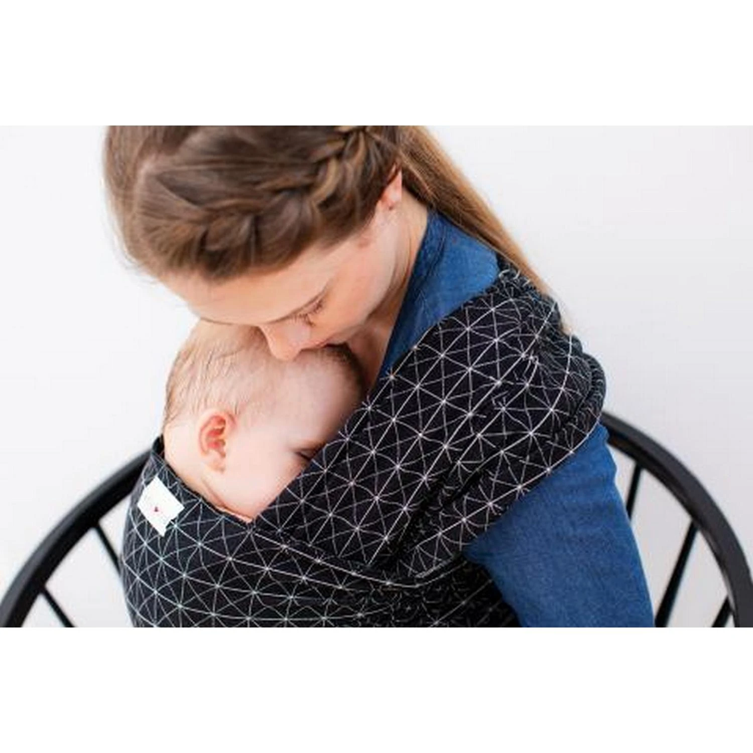 Écharpe De Portage Extensible Coton Biologique Tricot-Slen Design Black Diamond De Babylonia – Image 2