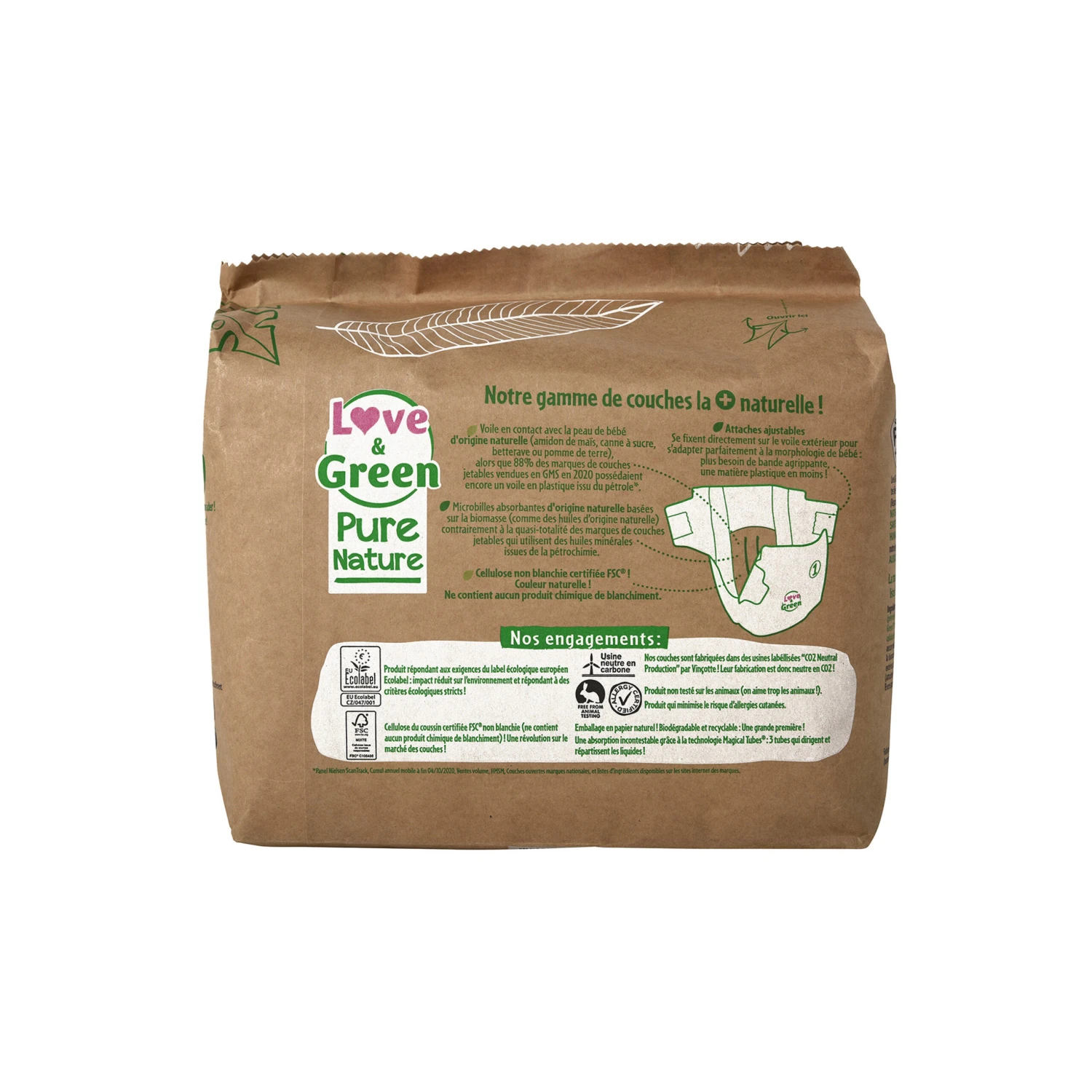 Couches écologiques Pure Nature Eco Label T1 De Love & Green – Image 2
