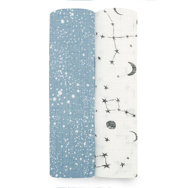 Lot De 2 Maxi-Langes Mousseline Cosmic Galaxy De Aden + Anais Essentials