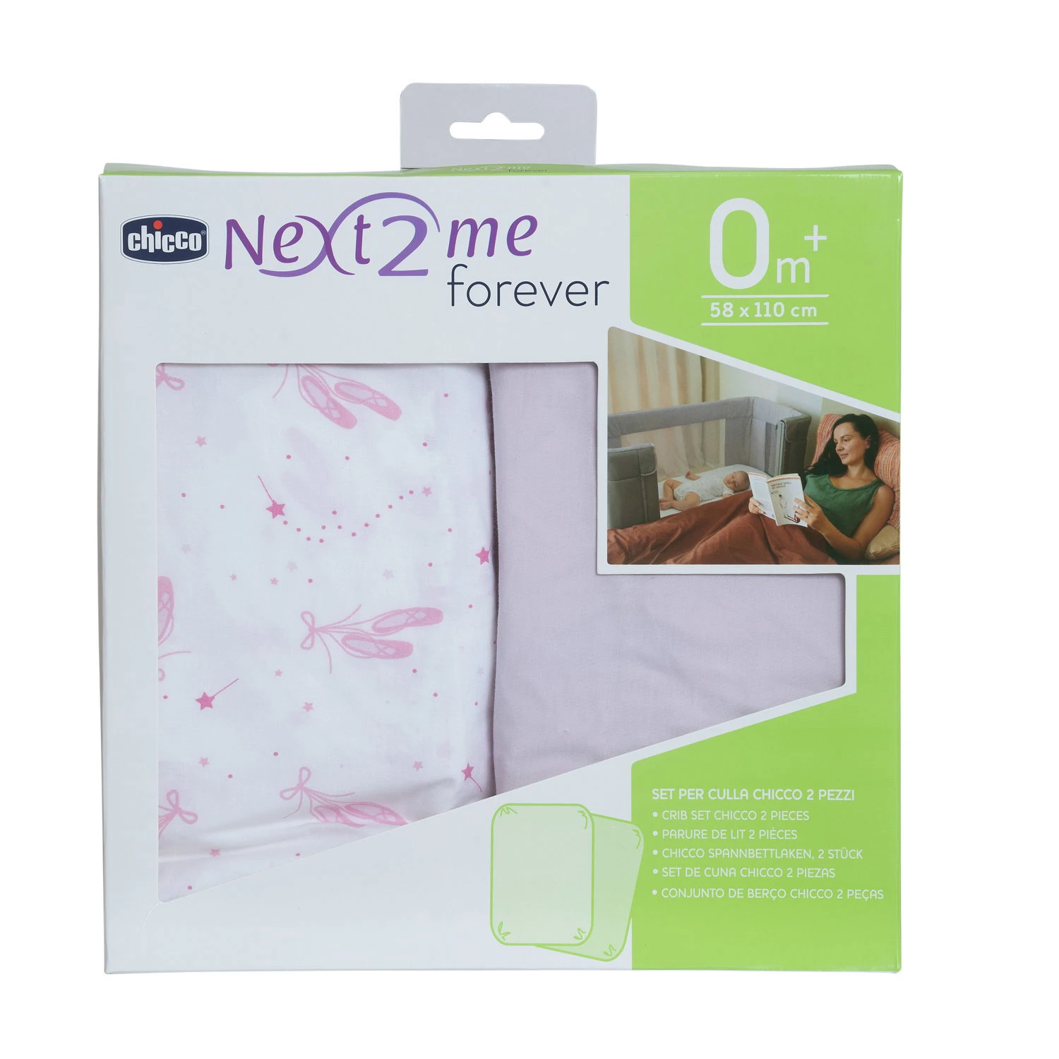 Drap Housse Next2Me Forever X2 Pink Ballet De Chicco – Image 2