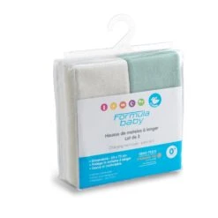 Lot De 2 Housse à Matelas à Langer Ecru/Vert Gris De Formula Baby