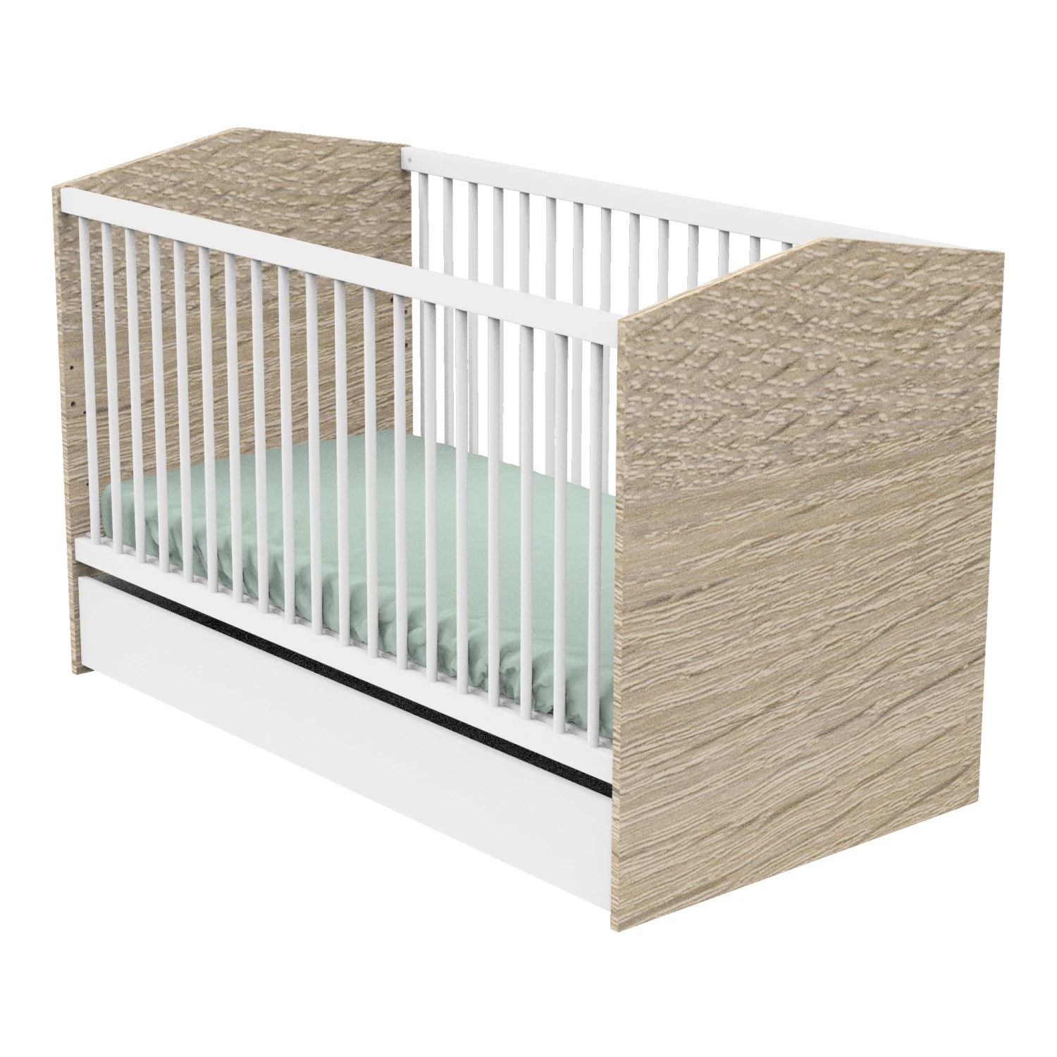 Cabanon Tiroir De Lit 70x140 Blanc De Sauthon Baby's Sweet Home – Image 2