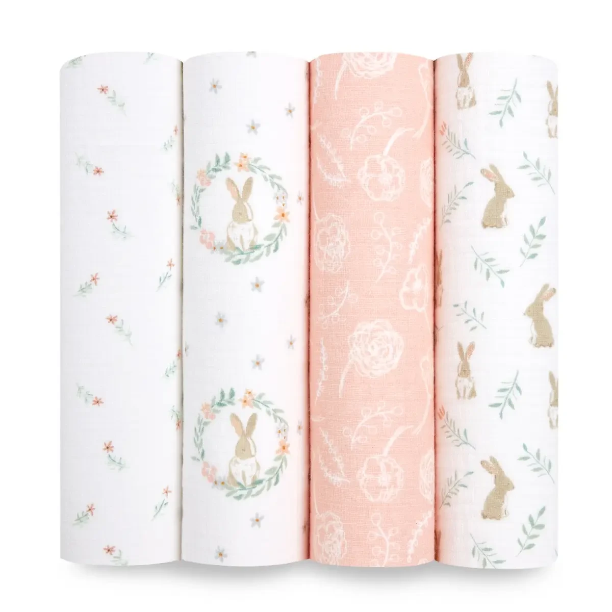 Lot De 4 Maxi-Langes Mousseline Blushing Bunnies De Aden + Anais Essentials