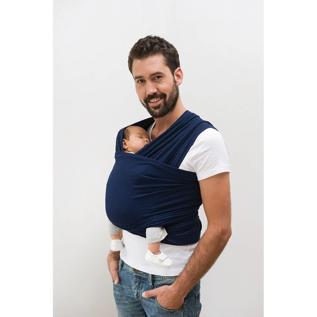 Écharpe De Portage Extensible Respirante Tricot-Slen Cool Navy De Babylonia – Image 2