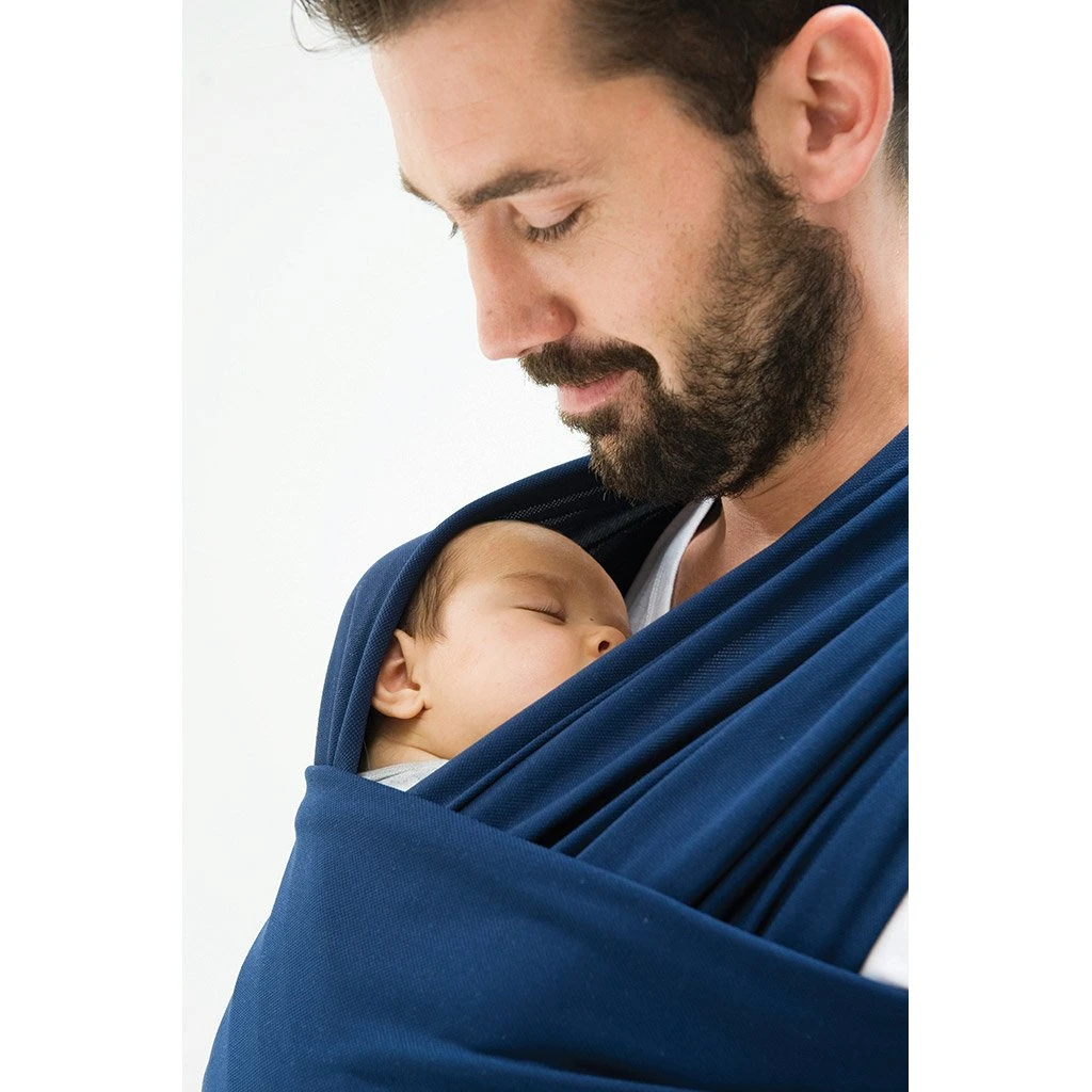 Écharpe De Portage Extensible Respirante Tricot-Slen Cool Navy De Babylonia – Image 3
